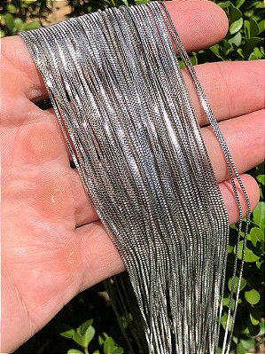 Corrente Veneziana 0,80Mm Banho Níquel Branco - 1 Metro