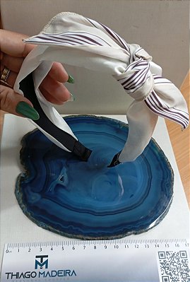 Tiara de lenço de cetim branco - 1 unidade