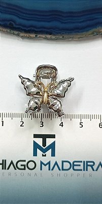 Mini piranha de borboleta  metal niquel e dourado - 1 und | Tudo para montagem |Thiago Madeira