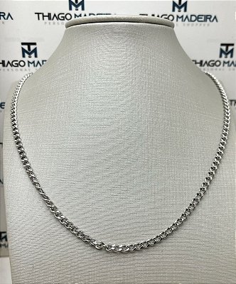 Colar Aço inox Grume Lixada arame 1,00mm - medida 60cm - Antialergico - NAO ESCURECE NUNCA - 1 unidade