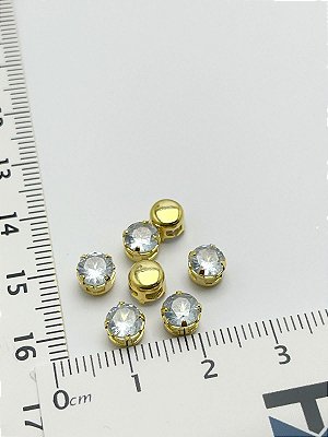 Pingente Zirconia Na Caixa banho Ouro com 2 milésimos de camada - 7 Unidades