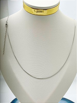 Colar Veneziana em niquel - arame 0,80mm - medida 60cm com extensora - 1 unidade