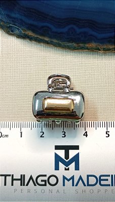 Mini piranha retangular metal niquel e dourado - 1 unidade - Tudo para Montagem - Thiago Madeira