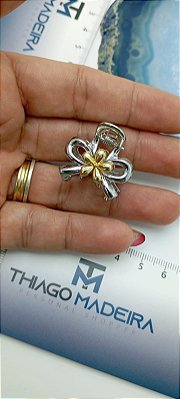 Mini piranha laço metal niquel e dourado - 1 unidade - Tudo para Montagem - Thiago Madeira
