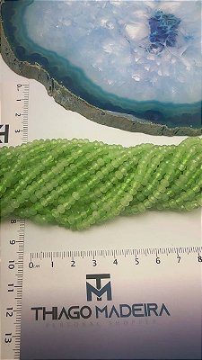Fio Pedra 4Mm Facetada Jade Verde - O Fio