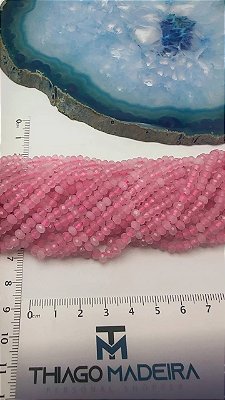 Fio Pedra 4Mm Facetada Jade Rosa - O Fio