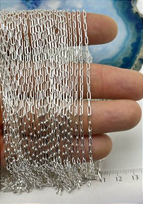 Corrente Cartier Diamantada Prata 925 - Banho semijoia Prata com 50 milésimos de camada e Verniz Protetivo - 1 metro