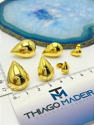 Trio Brinco Gota Banho ouro 18k com 2 milésimos de camada e verniz protetivo - 3 pares