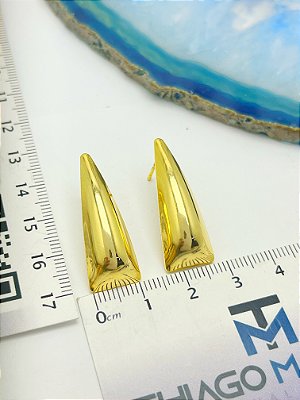 Brinco Gota Leve - banho ouro 18k camada 2 milésimos com verniz - 1 par