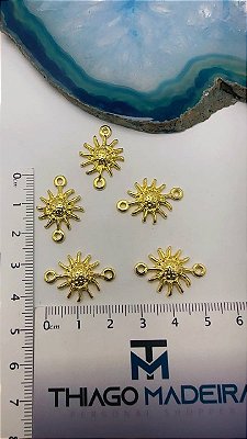 Pingente Sol 2 Saidas Ouro - 01 Und