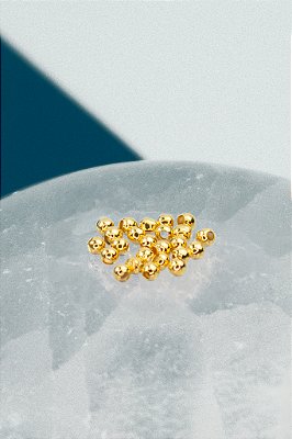 Entremeio Bolinha Metal 2,5Mm Ouro 18K - 10pçs