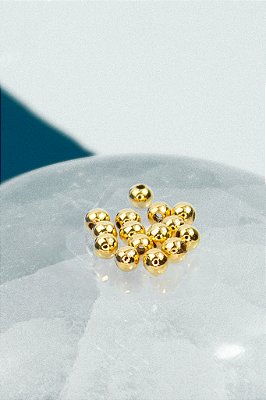 Entremeio Bolinha Metal 4,5Mm Ouro 18K - 50pçs