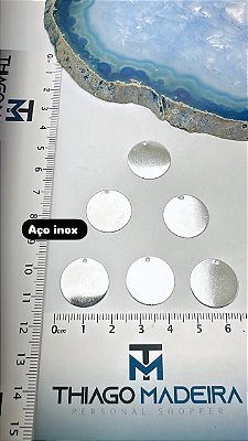Pingente Redondo Medalha 18Mm Aço Inox - 01 Und