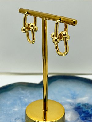 Brinco tipo Tiffany banho ouro - 1 par
