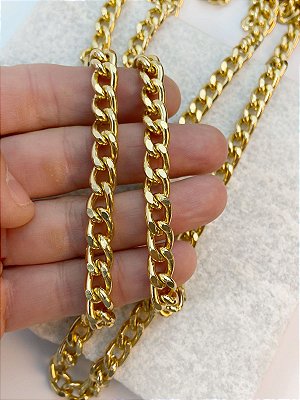 Corrente Grume Lixada Arame 2,5Mm Banho Ouro - aluminio anodizado - 1 Metro