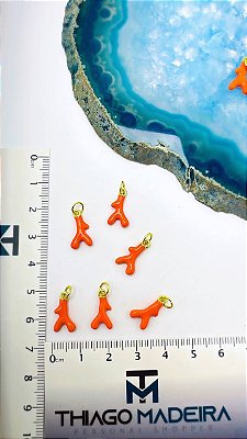 Pingente Coral Laranja Ouro - 01 Und