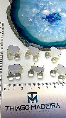 Brinco De Pedra Natural Quartzo Cristal - O Par