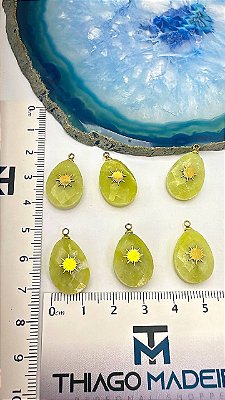 Pingente Pedra Natural Oval - 01 Und