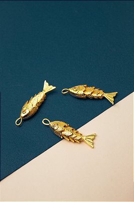 Pingente Peixe Articulado Ouro 18K - 01 und