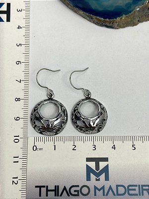Brinco Aço Inox Flor De Lotus Estilo Prata Bali - 1 par