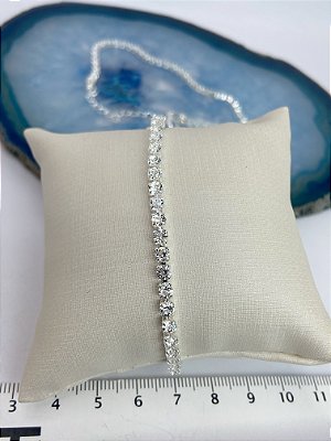 Pulseira Riviera cristal Banho Banho Prata 925 camada 50 milésimos - Semijoia - 1 unidade