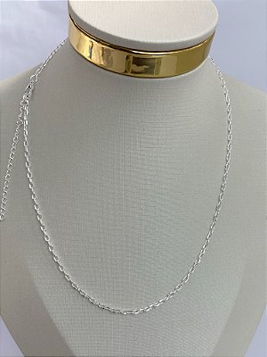 Colar Cartier 40 cm com extensora - Banho Prata 925 semijoia camada de 50 milésimos com verniz - 1 unidade