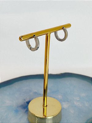 Brinco Argola Click 15Mm Aço Inox - 1 par
