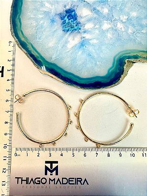 Brinco Argola 5 Saidas Ouro 18K - O Par