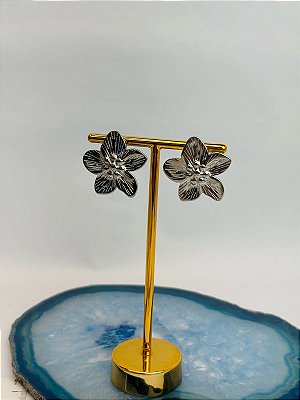 Brinco Aço Inox Flor - 1 par