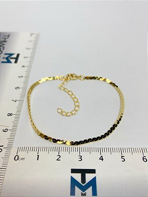 Pulseira com 17cm mais extensora - banho ouro 2 milésimos - 1 unidade