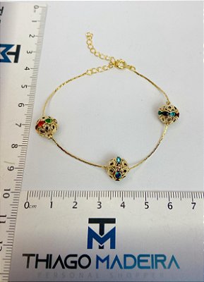Pulseira com 17cm mais extensora - banho ouro 2 milésimos - 1 unidade