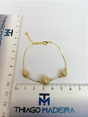 Pulseira com 17cm mais extensora - banho ouro 2 milésimos - 1 unidade