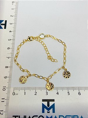 Pulseira com 17cm mais extensora - banho ouro 2 milésimos - 1 unidade
