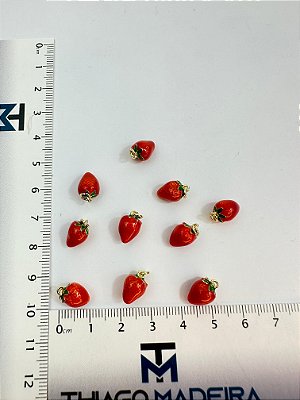 Pingente Fruta Morango Ouro - 01 Und