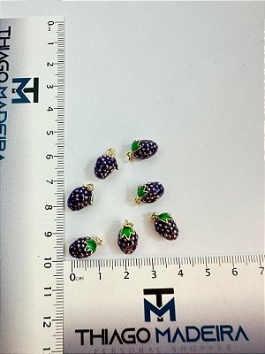 Pingente Fruta Uva Ouro - 01 Und