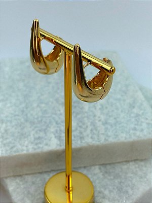 Brinco Gota Click  Banho Ouro 2 Milésimos e Verniz - 1 par