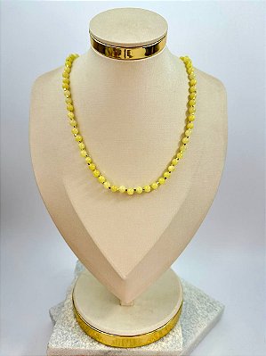 Colar Pedra Jade Amarela Natural - 1 Unidade