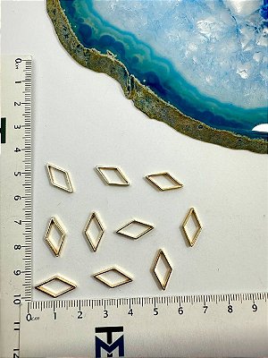 Pingente Caixa Losangulo 16x8Mm Ouro - 01 Unid