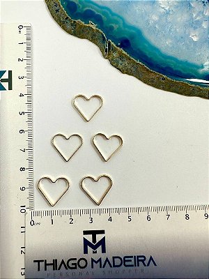 Pingente Caixa Coracao 15x16Mm Ouro - 01 Unid