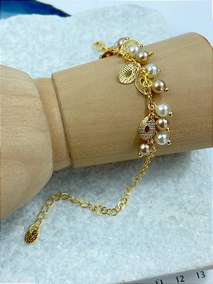 Pulseira Perola Banho Ouro 2 milésimos - 1 unidade