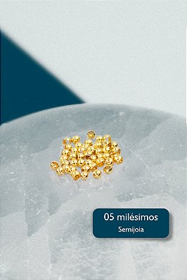 Entremeio 2,5Mm Ouro 5 Milésimos - 100 Pçs