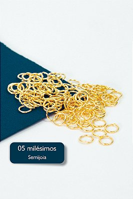 Argolinha 5mm 05 Milesimos Ouro - 50pçs