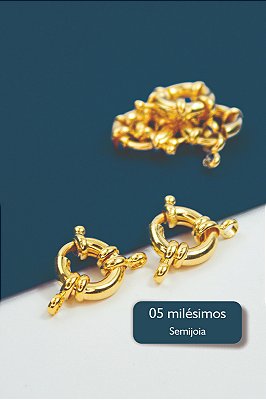 Fecho Boia 10mm Ouro 5 Milesimos Semijoia - 01 Unid