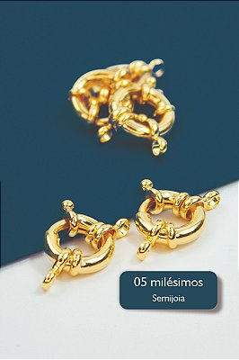 Fecho Boia 13mm Ouro 5 Milesimos Semijoia - 01 Unid