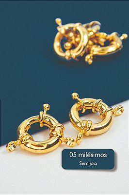 Fecho Boia 19mm Ouro 5 Milesimos Semijoia - 01 Unid
