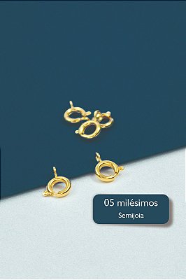 Fecho Boia 6mm Ouro 5 Milesimos - 10 Pçs