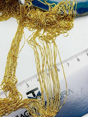 Corrente Veneziana 0,60mm Banho SEMIJOIA *5 milésimos* - 1 Metro - Super Fina Ideal Para Pedras, Perolas e cristal - Com Verniz Protetivo