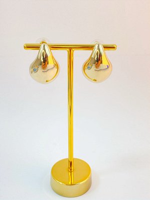 Brinco Gota banho ouro 2 miléisimos - 1 par - Brinco super leve