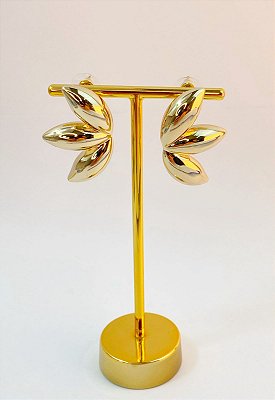 Brinco Flor banho ouro 2 milésimos - 1 par - Brinco super leve