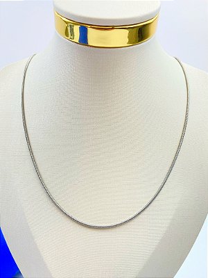 Colar Aço Inox Rabo de rato 1.2mm - antialergico - medida 45cm - 1 Unidade